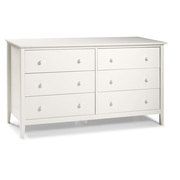 Alaterre Furniture Simplicity Wood 6-Drawer Dresser, White AJSP03WH